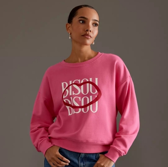 Anthropologie Sweaters - NWT 💋 💋 Bisou Bisou Sweatshirt by Jordan Nickson, size XS